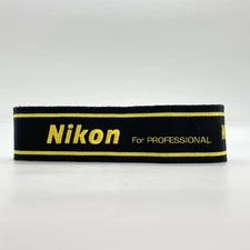 [ Near MINT ] NIKON GENUINE WIDE STRAP (6cm) Yellow Black For PROFESSIONAL JAPAN