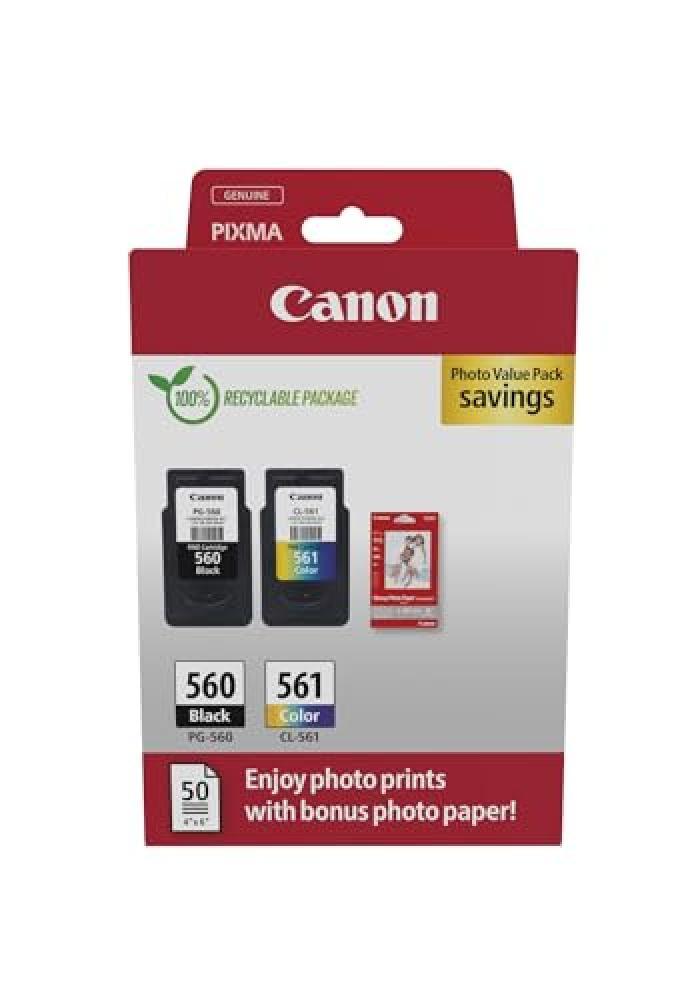 (TG. One Size) Canon Cartucce d'inchiostro originali PG-560 / CL-561, confezione