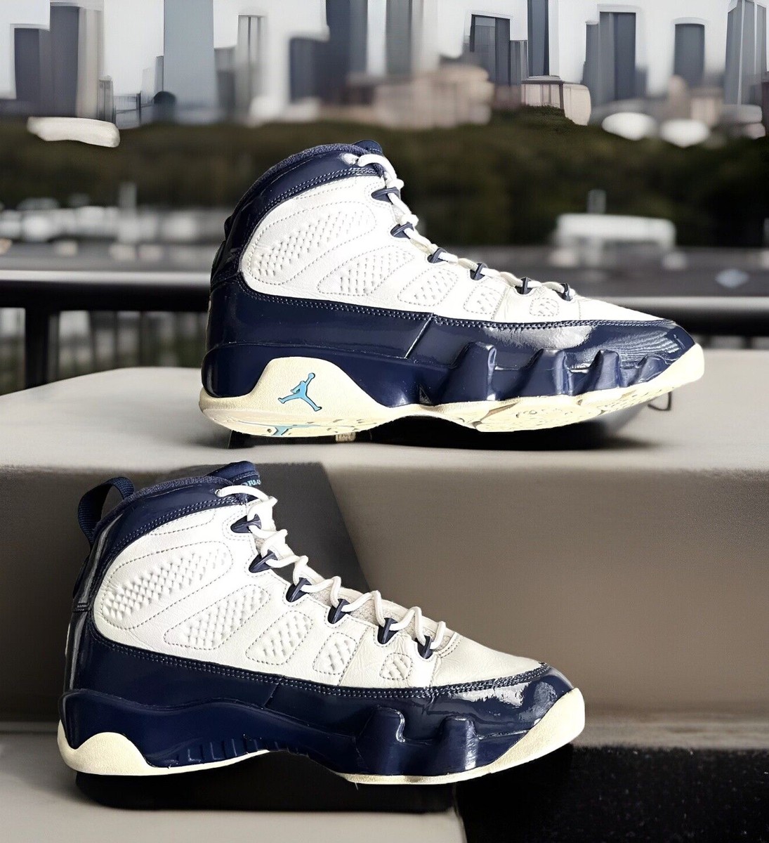 Air Jordan 9 ホワイト/ネイビー AIR JORDAN 9 IX RETRO HI BASKETBALL SNEAKERS WHITE/PEARL