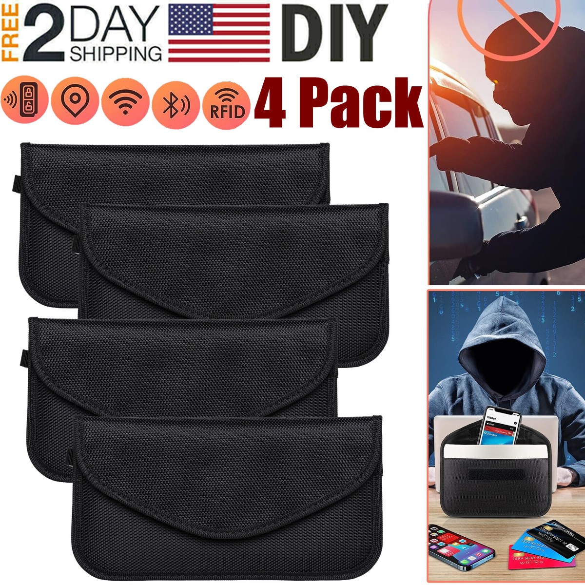 faraday sleeve for credit cards RFID Blocking Card Sleeves or passports SLNT Faraday Phone Sleeve Medium