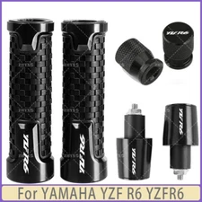 Black- For YAMAHA YZF R6 YZFR6 Motorcycle Handlebar Grips Bar End Cap Tire Valve
