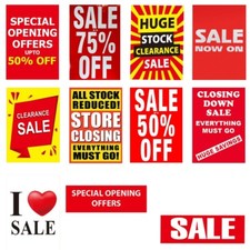 Pack OF 2. Poster White Poster A1 Shop Window Sign Decal POSTER Size 59 x 84)cm