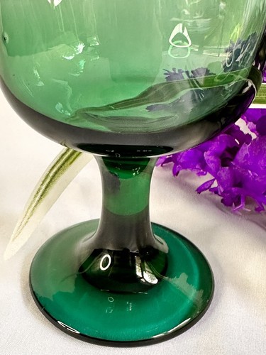 Libbey Glas Wasserkelch Tulpe dunkelgrün mit Goldrand Ersatzglas - Bild 3 von 4