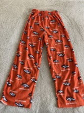 NFL Denver Broncos Football Boys Orange White Fleece Pajama Pants Small 8