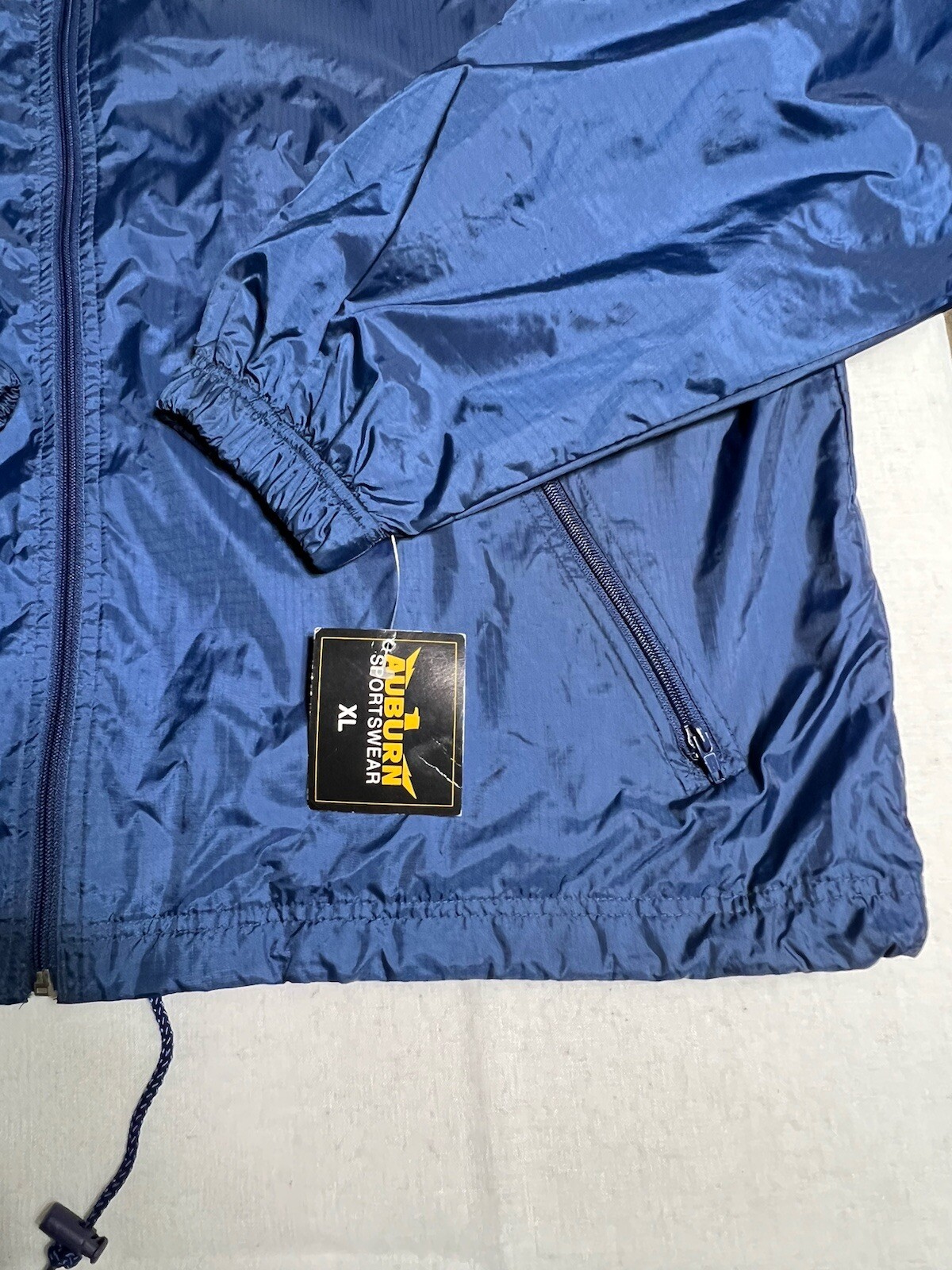 NWT NOS Vintage Auburn Sportswear Windbreaker Jacket Mens XL DEADSTOCK Blue