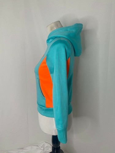 Girl’s Medium Hoodie Puma Teal and Orange Big Logo Athletic Style Kid's - Picture 5 of 7