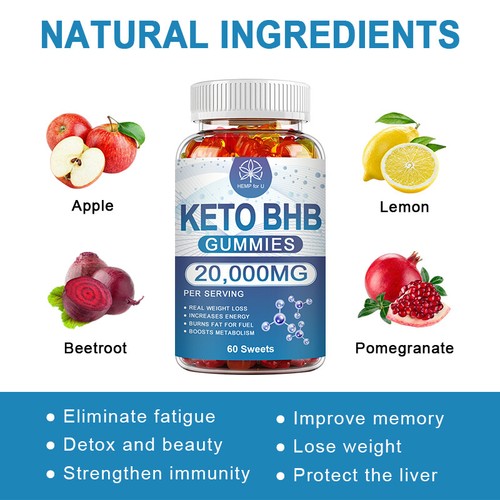 Keto BHB Diet Gummies-Fat Burner ACV Weight Loss Appetite Suppressant 20,000mg - Picture 2 of 7