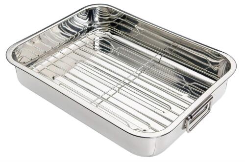 High Quality Stainless Steel Oven Roasting Tray Tin Pan With Rack / Medium 37Cm - 第 1/5 張圖片