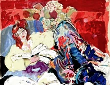 Lea Avizedek - Reading Hour Signed Numbered Limited Edition Serigraph on Paper