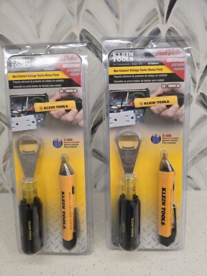 -QTY: 2- Brand New Klein Tools Non Contact Voltage Tester Combo W/ Bottle Opener