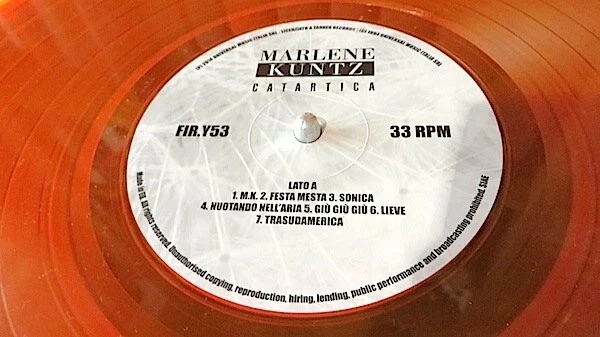 Marlene Kuntz – Catartica - 20TH VINYL LIMITED ORANGE CLEAR RARO - Immagine 2 di 2