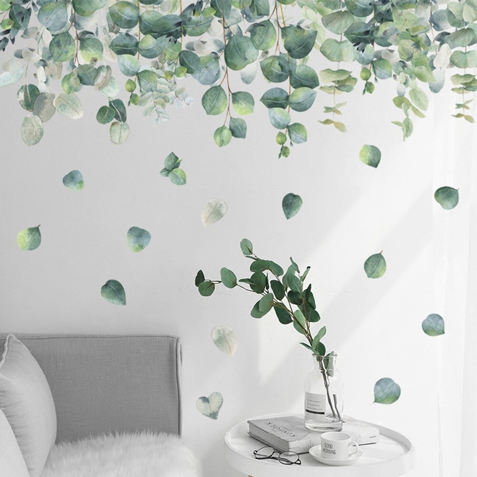 Chic Rainforest Plant Green Leaves Wall Stickers for Stylish Home Decor