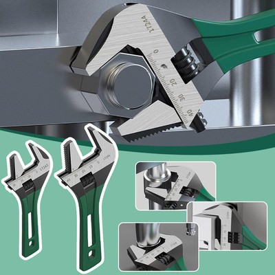 Adjustable Wrench Large Opening Short Handle Multifunctional Alloy Steel Wr GX