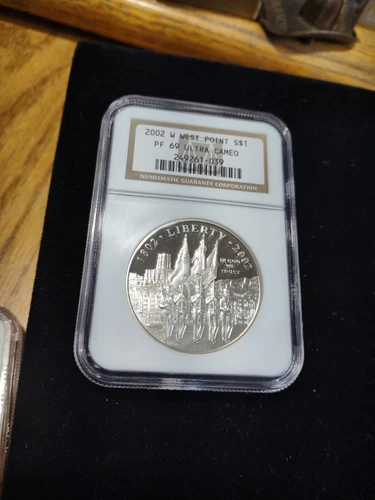2002 W West Point Bicentennial Commemorative Proof Silver Dollar - NGC PF 69 UC