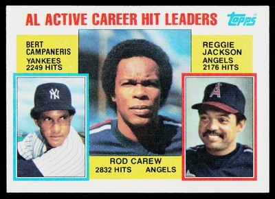 1984 Topps #711 AL Active Career (Rod Carew/Bert Campaneris/Reggie Jackson)