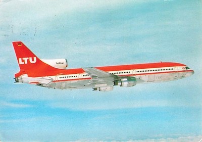 Old Postcard Lockheed L-1011 TriStar LTU 1980 Run Postcard fdh6211j