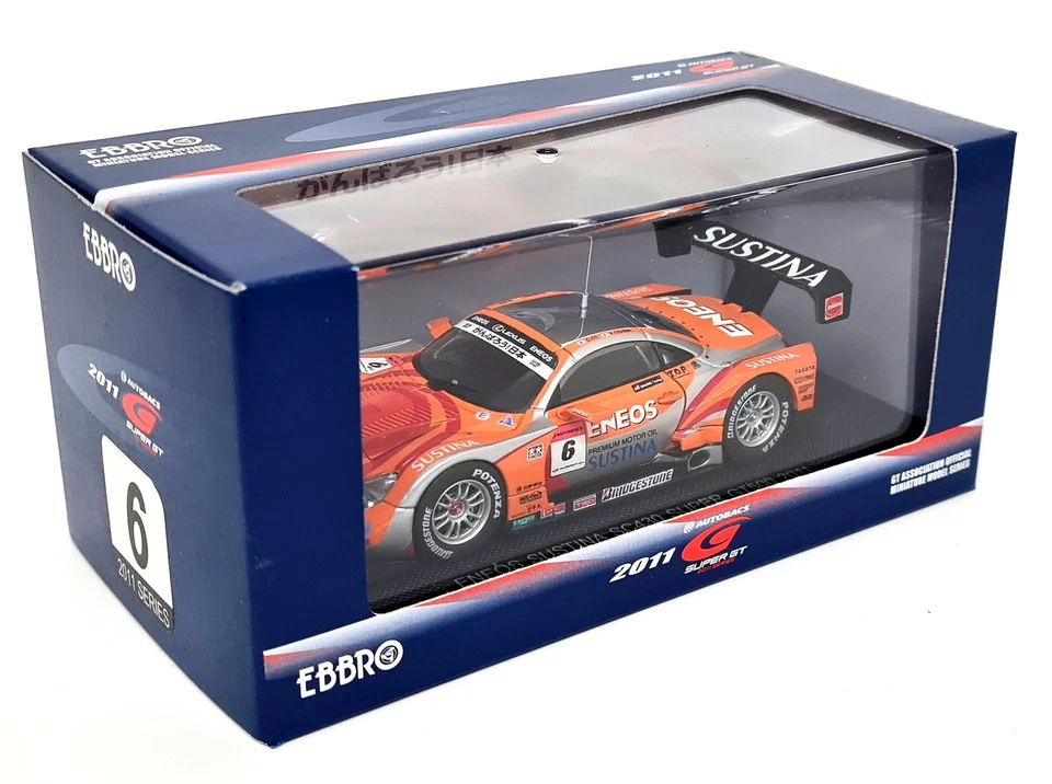 Carro modelo fundido Ebbro 1/43 Lexus SC430 Eneos Sustina #6 Super GT500 2011 - Imagem 2 de 4