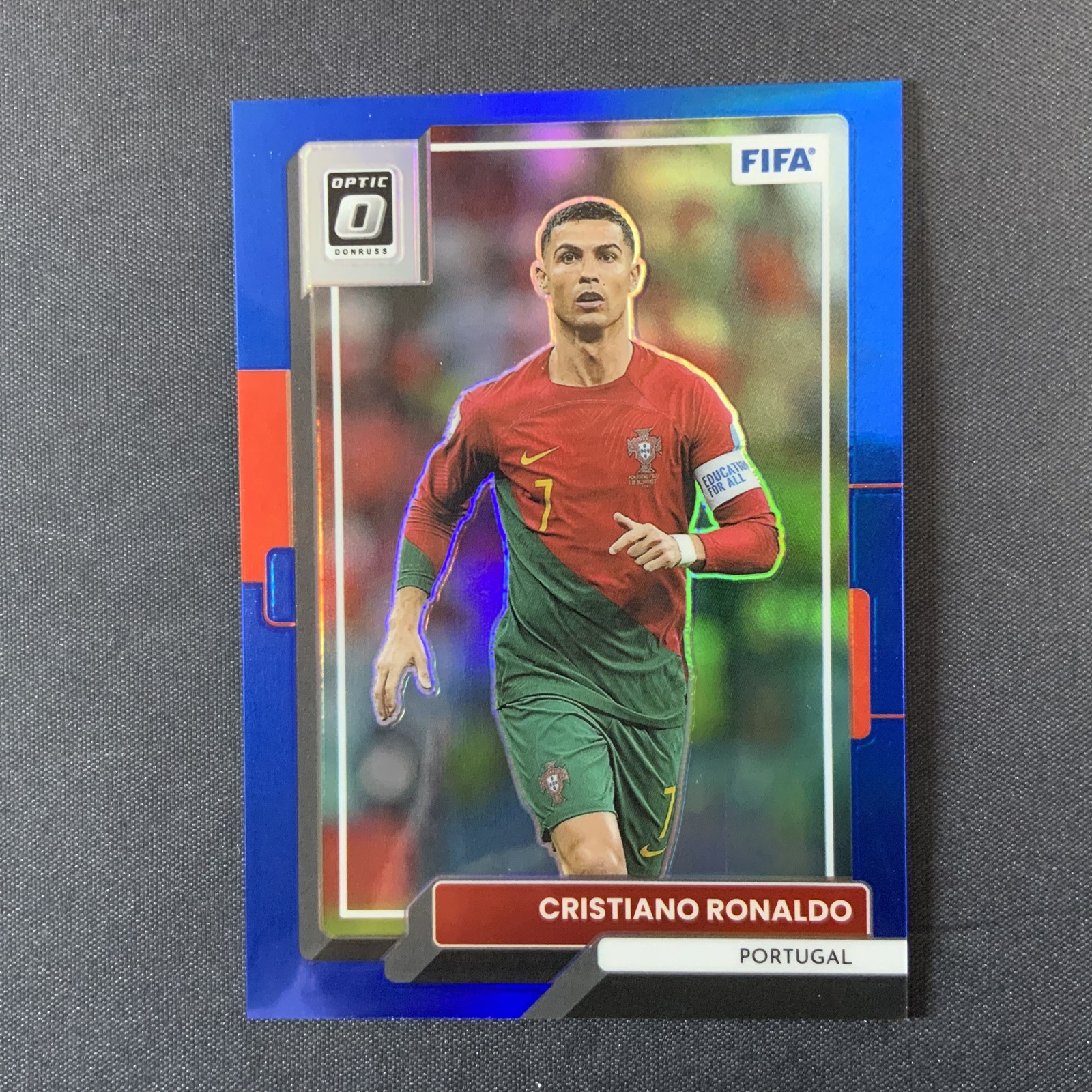 2022-23 Panini Donruss Optic FIFA Cristiano Ronaldo Blue Prizm /99 #94 Portugal