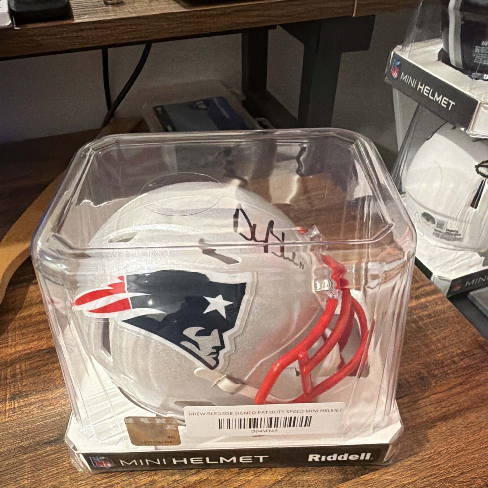 Drew Bledsoe Signed New England Patriots Speed Mini Helmet JSA Authenticated