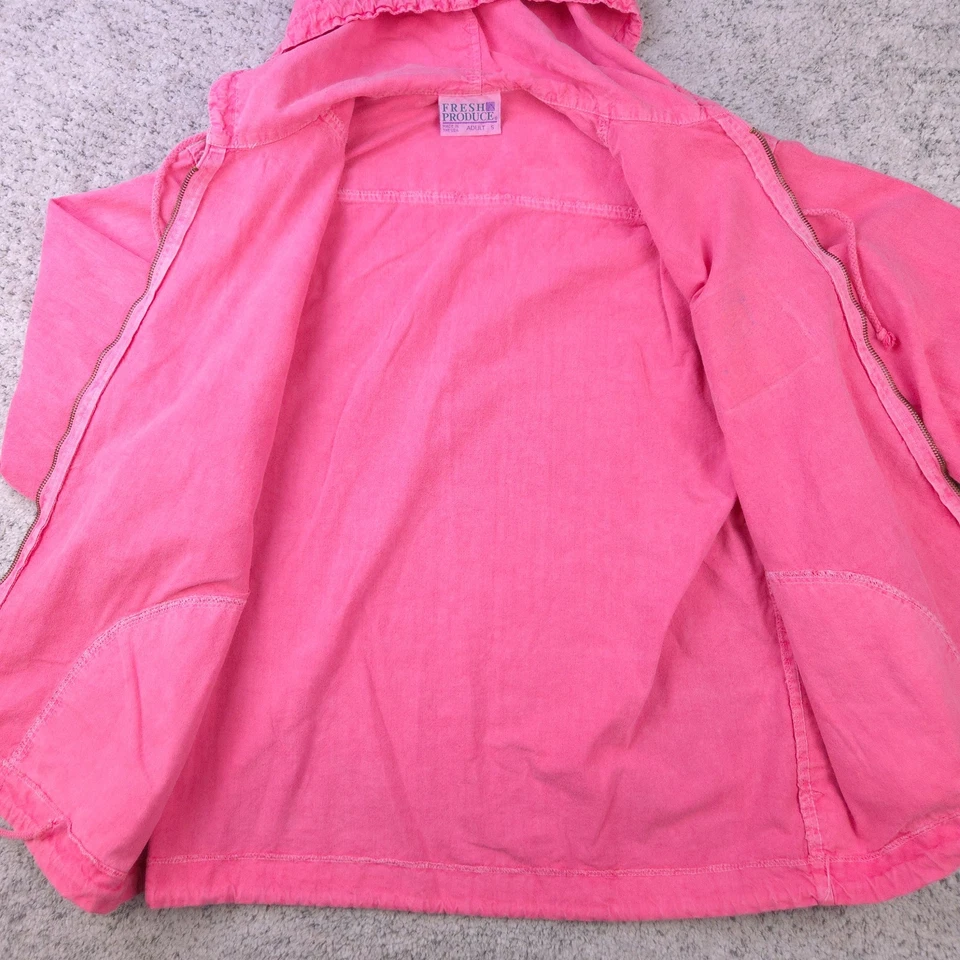 Chaqueta Fresh Produce Mujer Pequeña Gran Tamaño Playa Con Capucha Retro Cremallera Completa Pez Rosa Foto 3 de 4