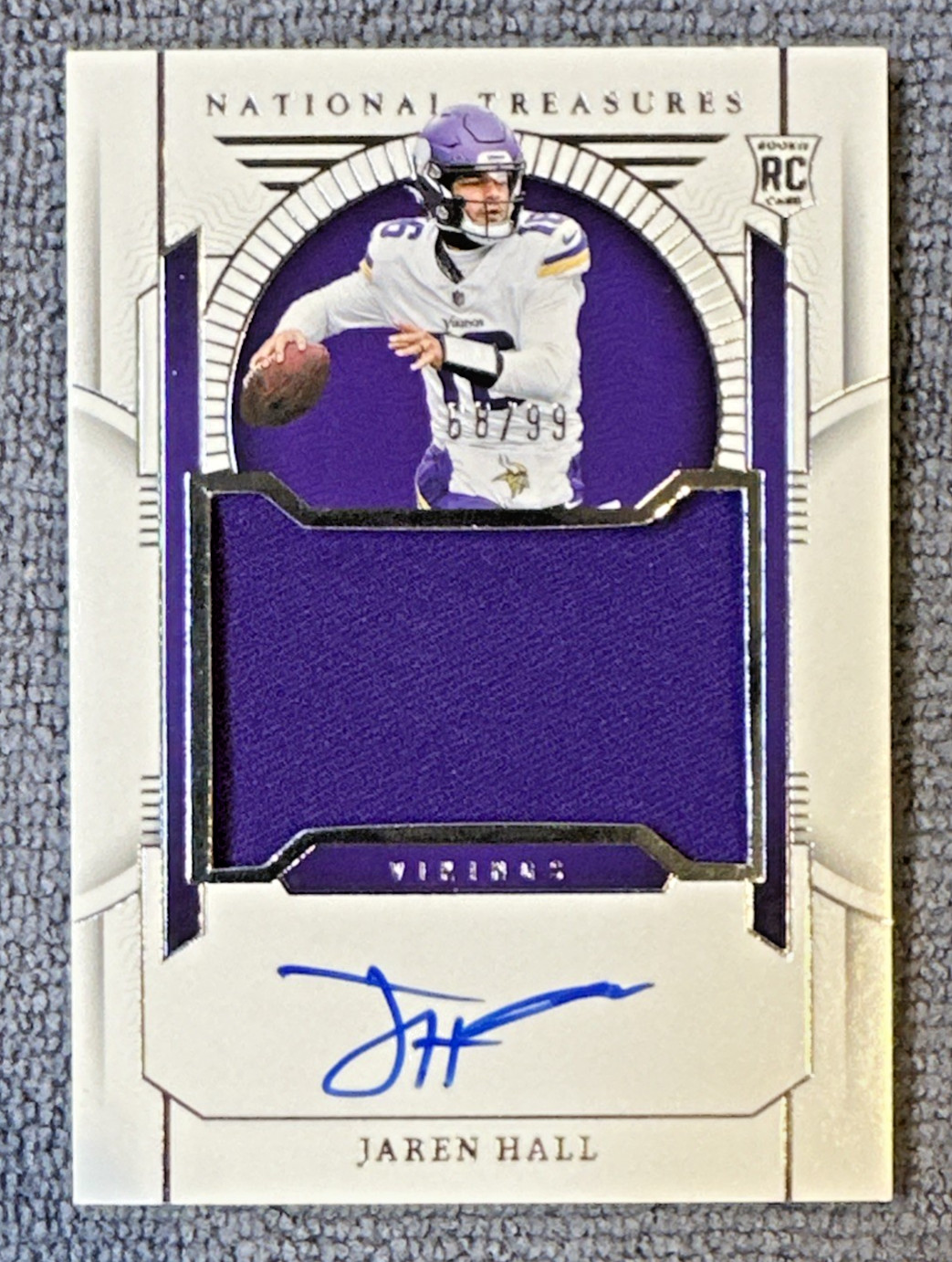 2023 Panini National Treasures Jaren Hall RC Rookie Patch Auto /99 #199