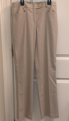 Calvin Klein Modern Fit Beige Twill Dress Pants Women's 2 Straight Flat  Front | eBay