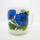 Vintage Glasbake Morning Glory Milk Glass Coffee Cup Mug Individuality Lovely — photo 4