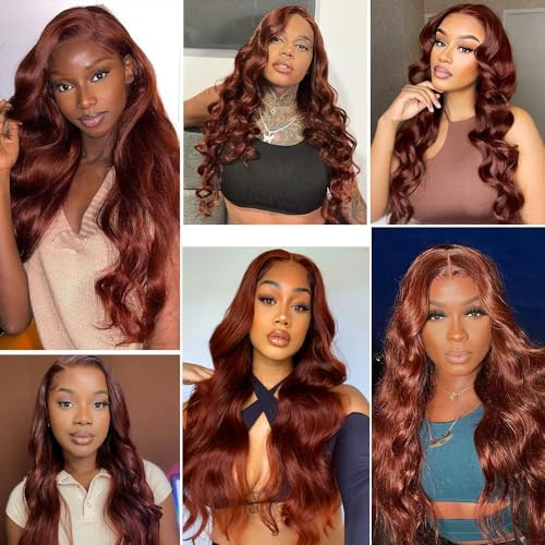 28 28 28 Inch Copper Red Human Hair Bundles Reddish Brown Human Hair Bundles - Picture 3 of 8