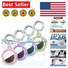 Versatile 4 Pack AirTag Holder - Waterproof Protection with Keychain Rings