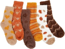 ZAKASA Fuzzy Socks with Grips for Women: Plush Winter Warm Soft Cozy Fluffy Slip