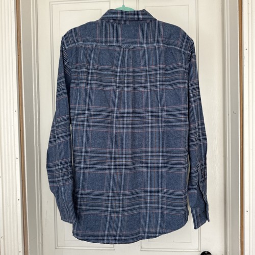 Men's Eddie Bauer Flannel Button-Down Shirt Blue Plaid Size Large New - Picture 6 of 6