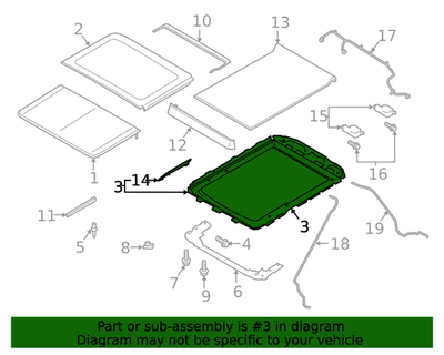 FORD OEM 17-20 Expedition Cab Sunroof-Sunroof Frame FL3Z16502C22E