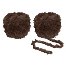 70yds Faux Fur Yarn, 2 Skeins Fuzzy Yarn Crochet Fluffy Yarn Soft, Coffee Brown