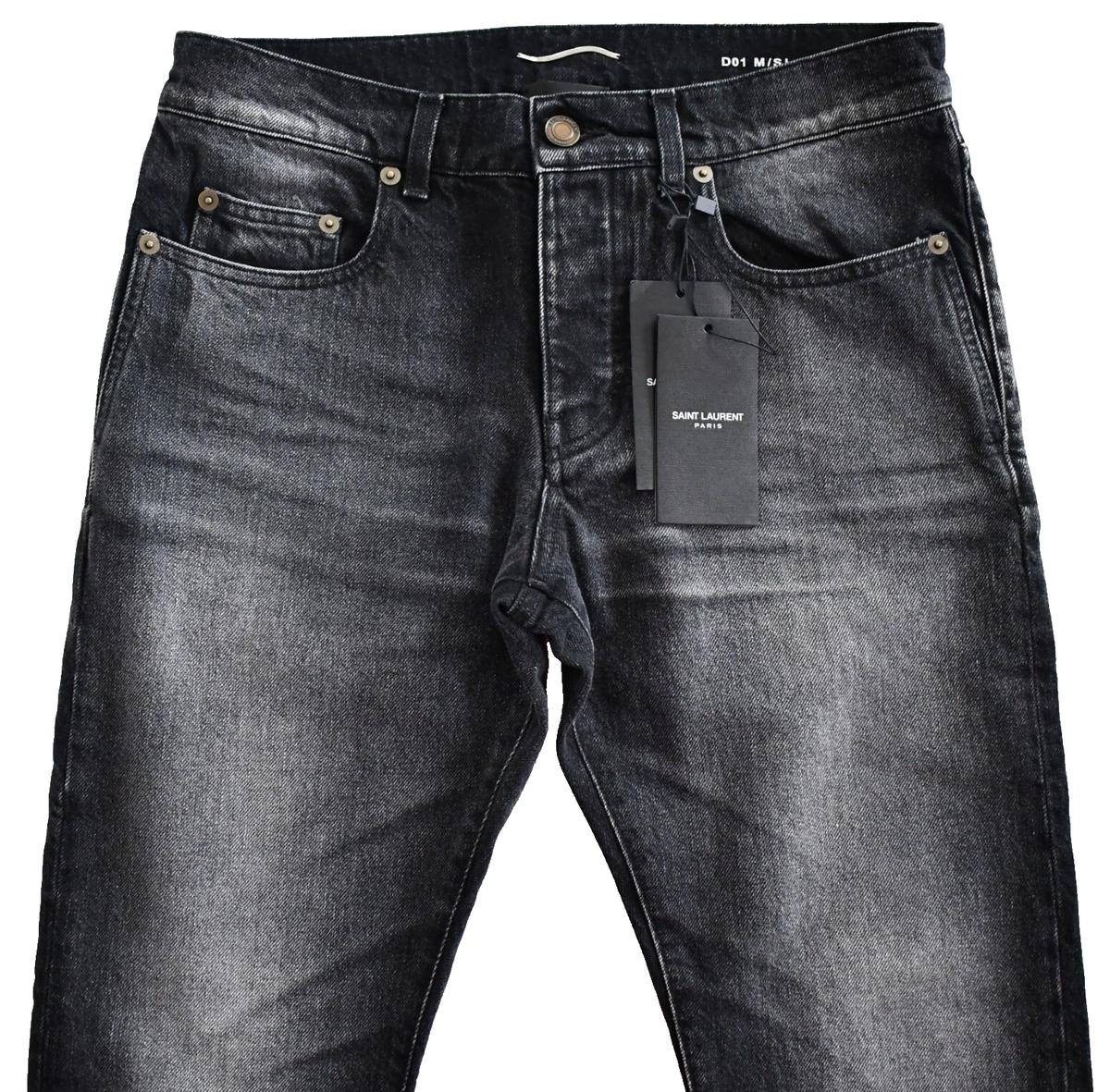 🆕️NEW SAINT LAURENT Paris D01 M/SL-LW Black SLIM FIT LOW RISE