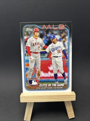 2024 Topps #138 Elites of the Game: Ohtani and Betts Share a Hug Mid-Game