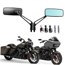 Black Motorcycle Side View Mirrors for Harley Davidson Black with harley screw