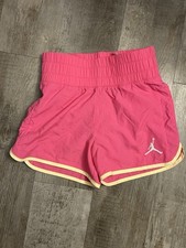 Jumpman Jordan Girls Small 8-10 Lined Pink  Yellow Shorts