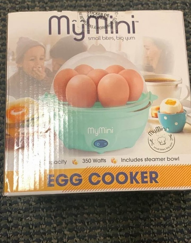 MyMini 7-Egg Electric Egg Cooker 350W 120V Green/White w/ Steamer Bowl