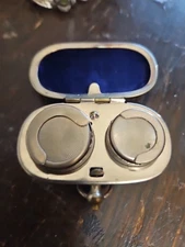 Antique Sovereign Double Coin Holder Case Purse Chatelaine Pendant Fob Marked