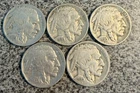 LOT OF 5 - 1930 5 CENT INDIAN HEAD BUFFALO NICKEL