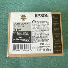 2014 GENUINE EPSON T5807 LIGHT BLACK INK STYLUS PRO 3800 3880 80ml 04/2023