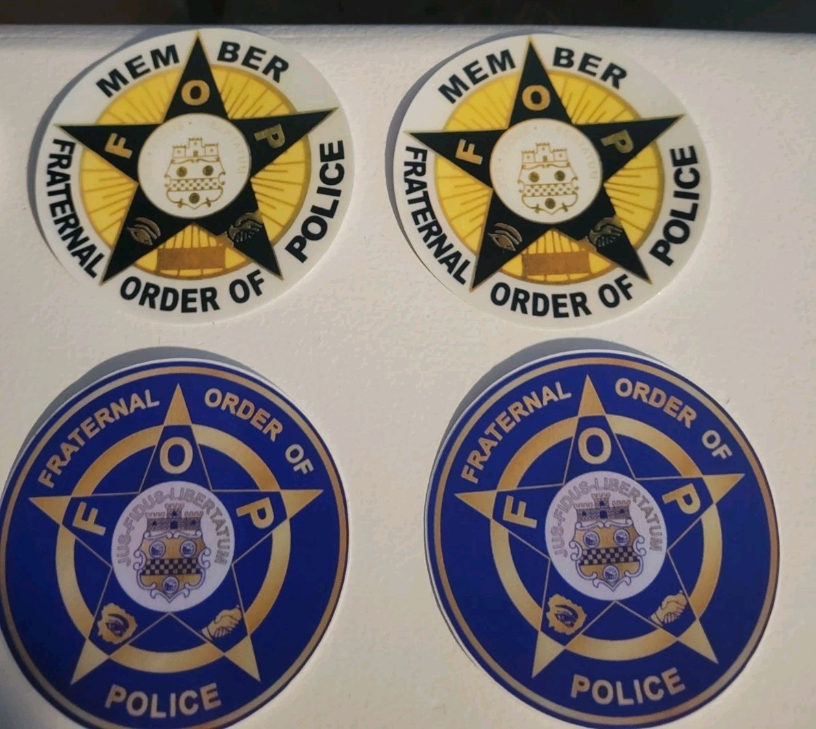 Member Decals (6) F.O.P. Member Decals - Uv Waterproof Vinyl - Police - Inside Placement