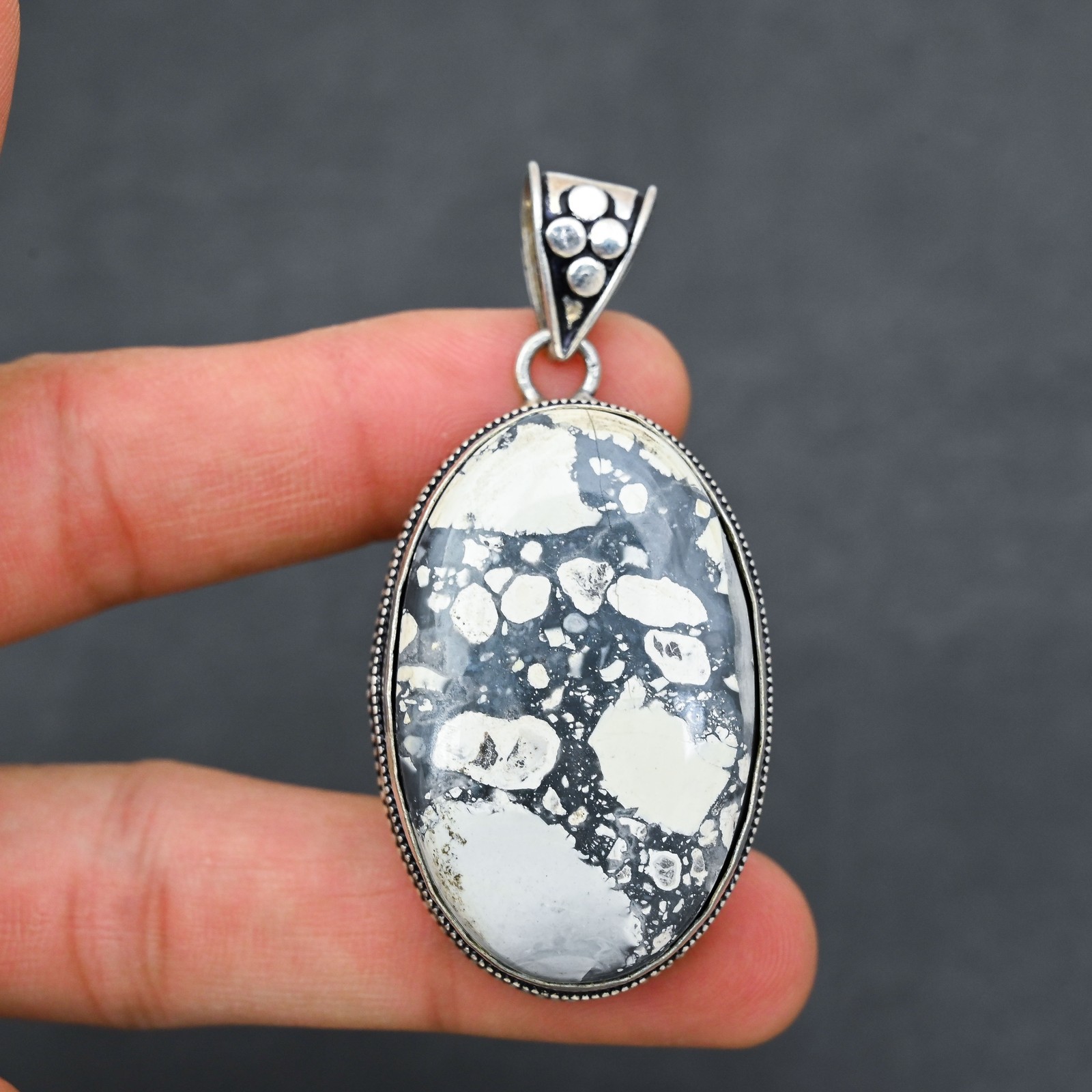 Maligano Jasper Gemstone Handmade 925 Sterling Silver Jewelry Pendant
