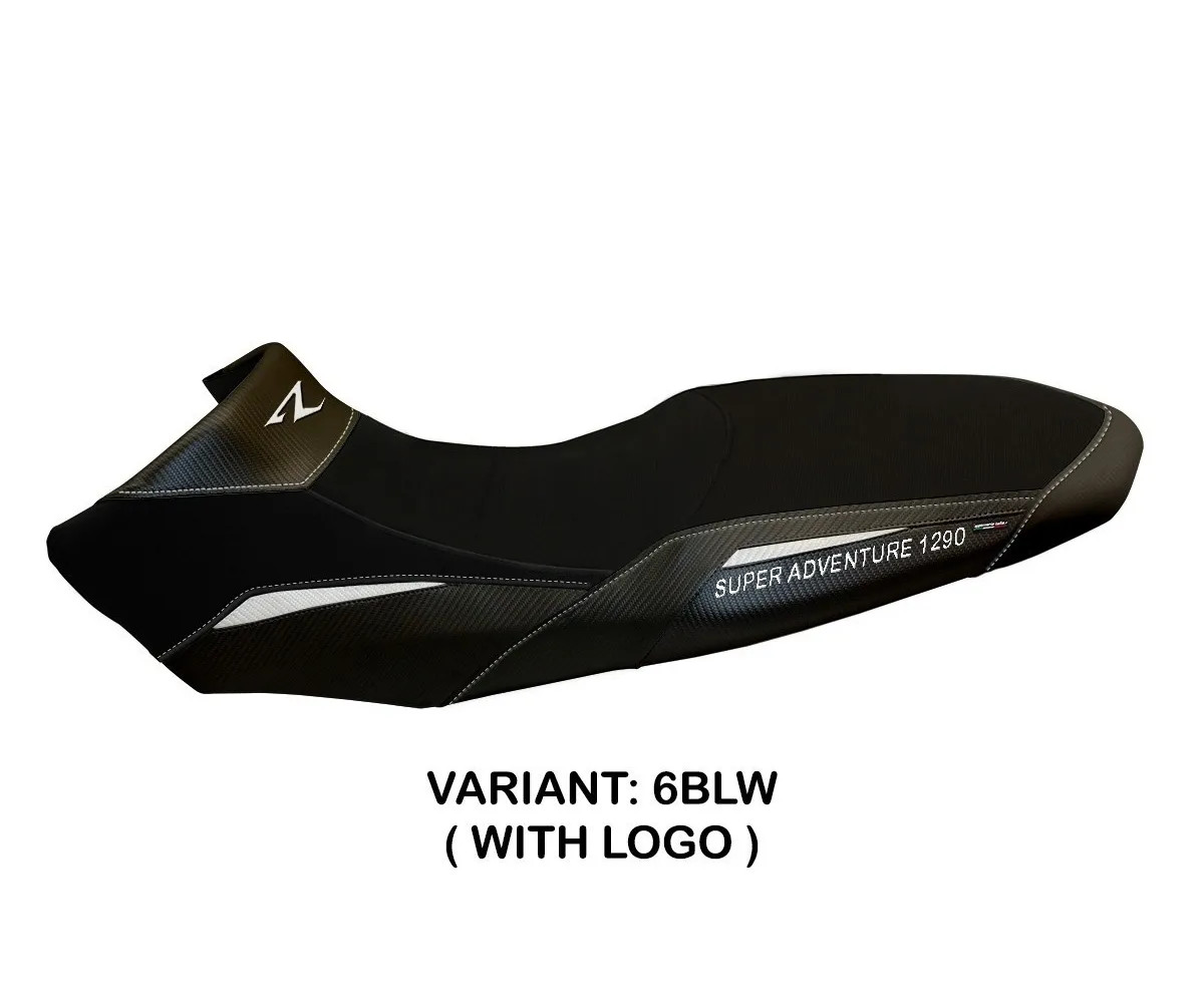 Seat saddle cover Lancy 2 Black - White TPZ KTM 1290 SUPER ADV R 2017 2020 iO