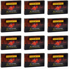 Flamefast Fire lighters 12X24, QuickStart Blocks for BBQ Wood Burner OpenFire 1.73 per lighter