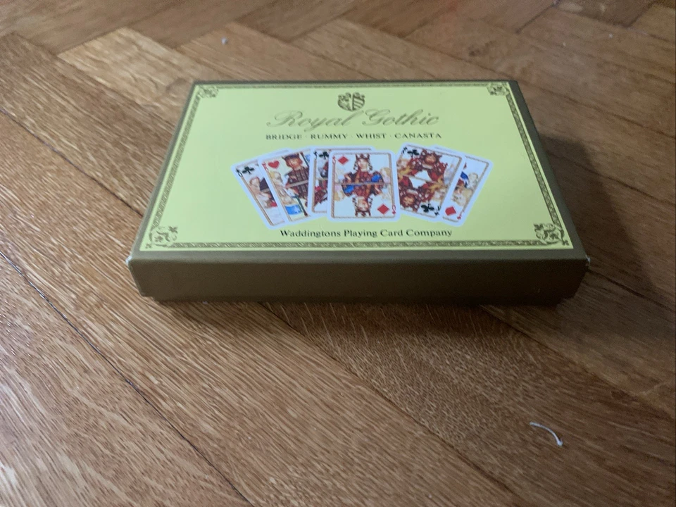 Vintage Royal Gothic Waddingtons Playing Card Company Bridge Rummy Canasta Whist - Immagine 4 di 4