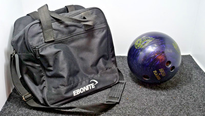 Vintage Ebonite Bowling Ball Softbag mit optionaler Storm Flame Ball 6,37