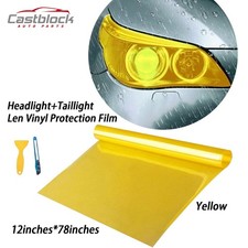 Fit For Headlight Taillamp Transparent Yellow Lens Vinyl Protection Film12x78
