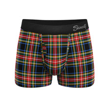Shinesty "The Cappuccino" Holiday Plaid Ball Hammock  Pouch Trunks