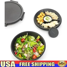 Durable Leakproof Salad Bowl W/ Multi-Compartment Tray Toppings & Dressings New